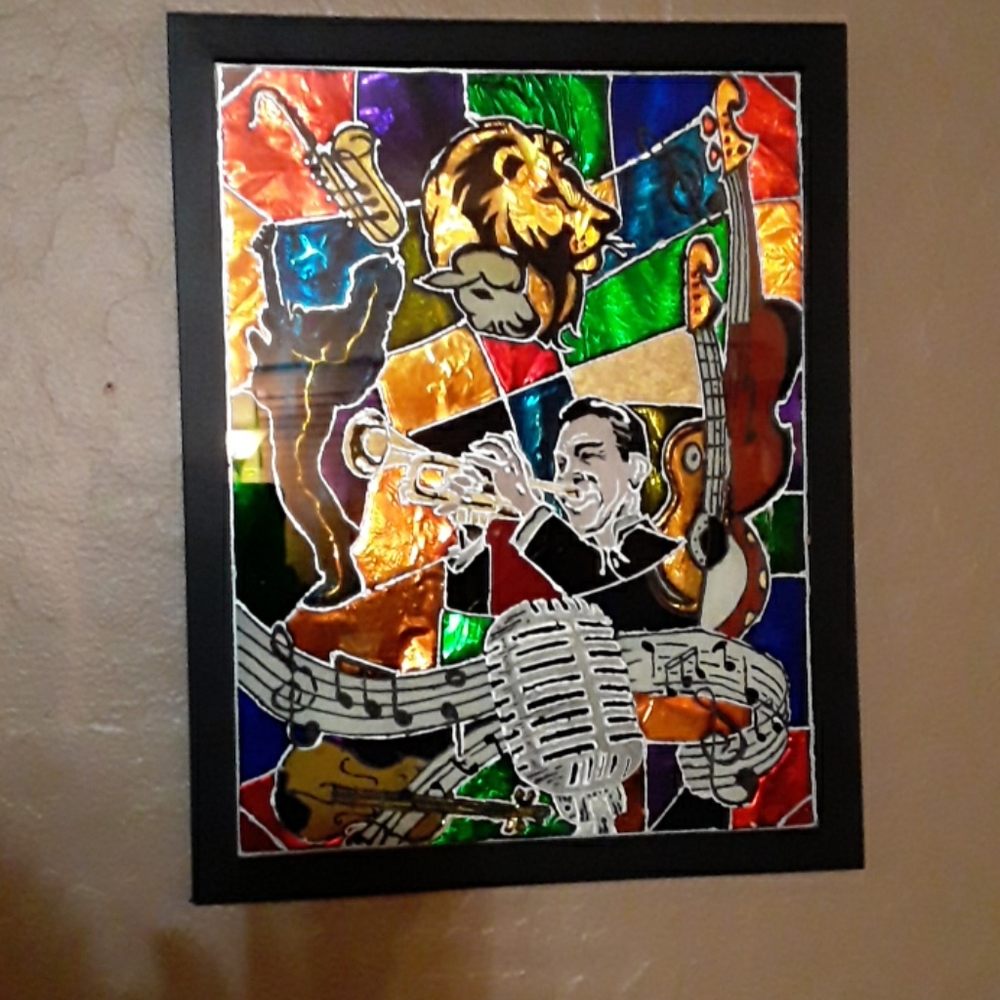 Hand-painted stained glass picture